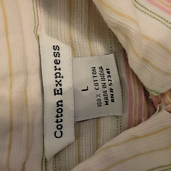 5/$25 COTTON EXPRESS Striped Snap Button Long Sleeve Cowboycore Shirt FLAWED - Picture 6 of 10